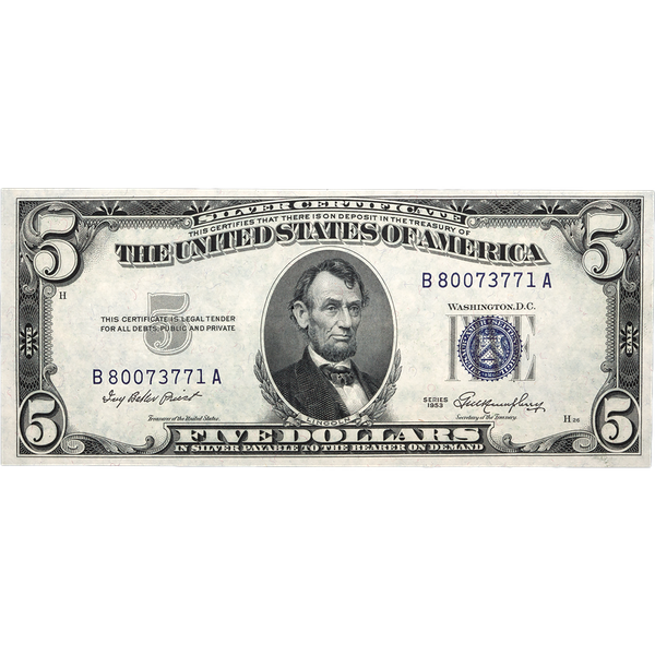 1953 $5 Silver Certificate
