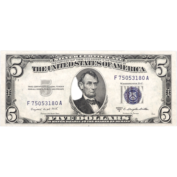 1953B $5 Silver Certificate