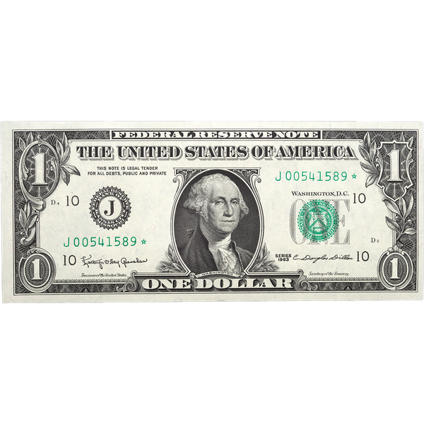 1963 $1 Federal Reserve Star Note - Kansas City