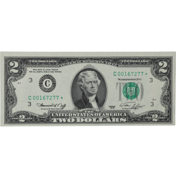 Series 1976 $2 Federal Reserve Star Note