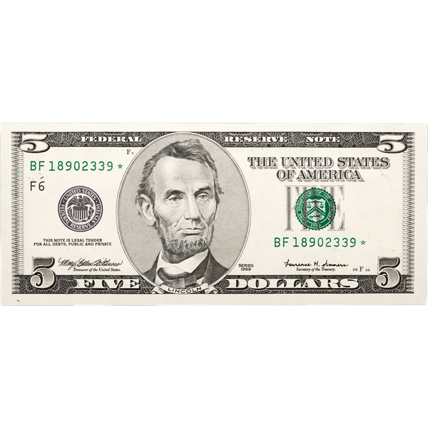 Series 1999 $5 Federal Reserve Star Note