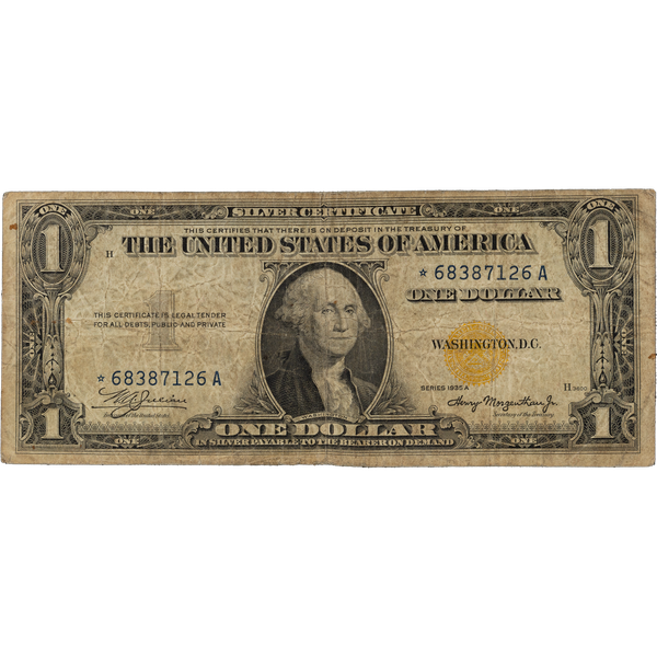 1935A $1 Silver Certificate, World War II North Africa Emergency Note