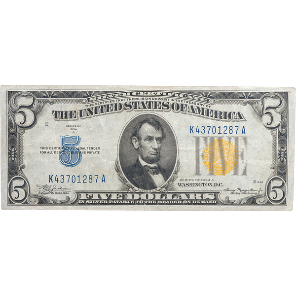 1934A WWII North Africa $5 Emergency Note | Littleton Coin Company