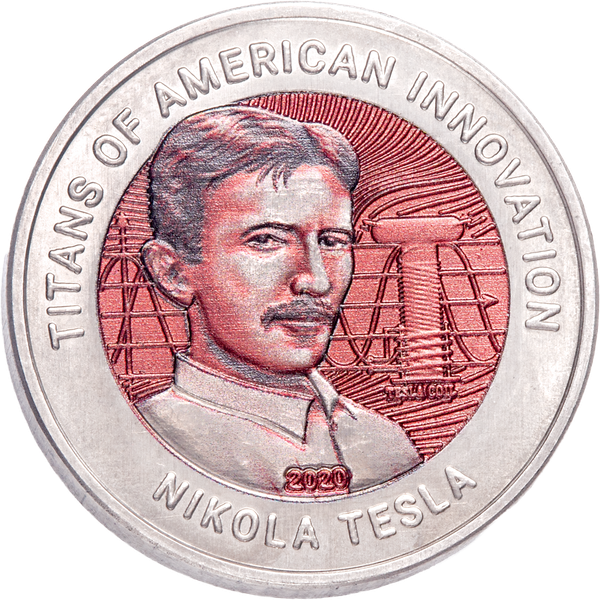2020 Ghana Titanium 2 Cedis Titans of American Innovation - Nikola Tesla