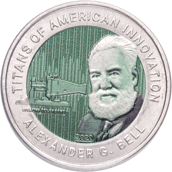 2020 Ghana Titanium 2 Cedis Titans of American Innovation - Alexander Graham Bell