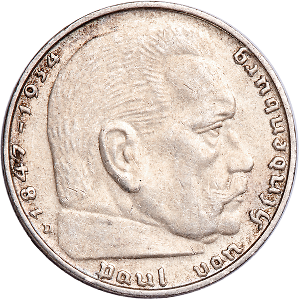 1936-1939 Germany Silver 2 Reichsmark