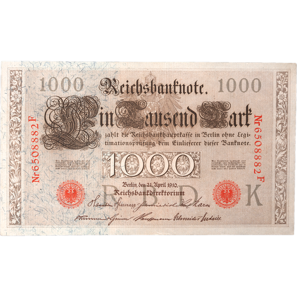 1910 Germany 1000 Marks Note
