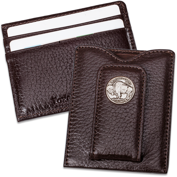 Buffalo Nickel Money Clip - Brown