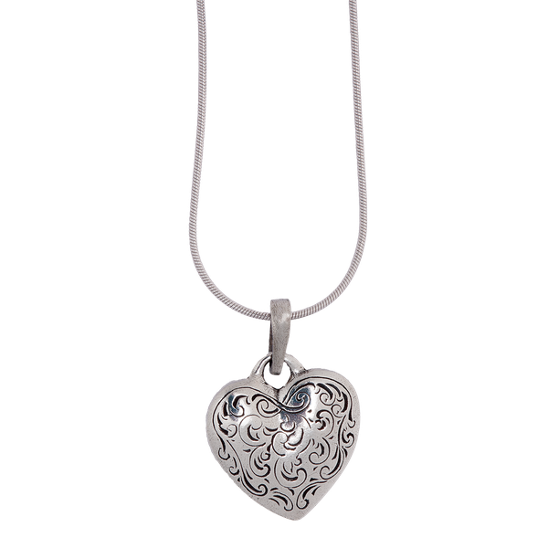 Pewter Necklace Florentine Heart