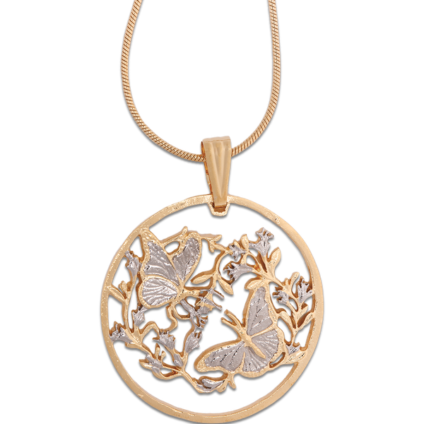 Monarch Butterfly Cut Coin Necklace