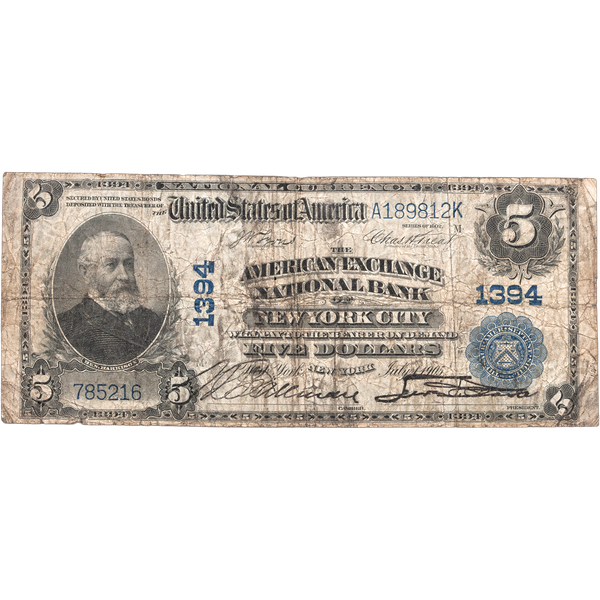 1902 $5 National Bank Note