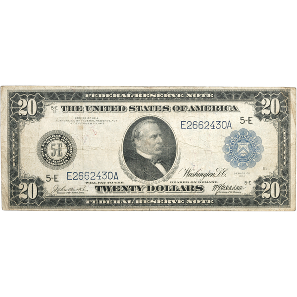 Series 1914 $20 Large-Size Federal Reserve Note