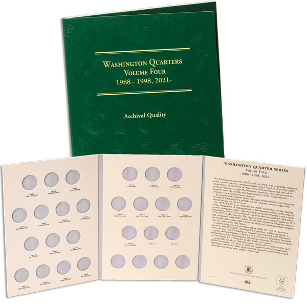 1988-1998 & 2021 Washington Quarters Folder