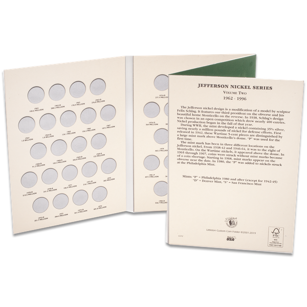 1962-1996 Jefferson Nickels Folder | Littleton Coin Company