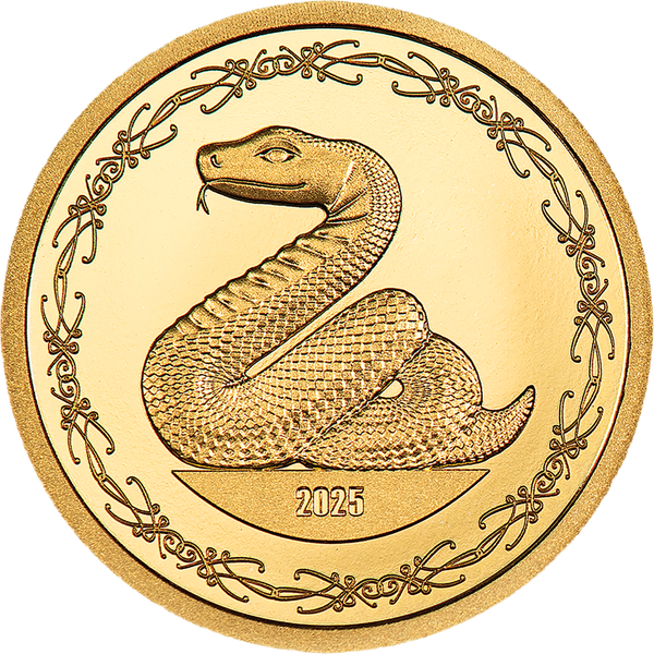 2025 Mongolia .5 gram Gold Lunar Year of the Snake 1000 Togrog