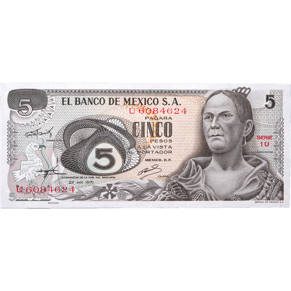 1969-72 Mexico 5 Pesos
