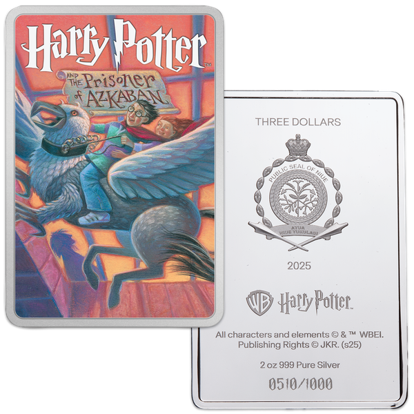 2025 Niue 2 oz. Silver $3 Harry Potter and the Prisoner of Azkaban Book Cover