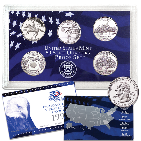 1999-S U.S. Mint Statehood Quarters Clad Proof Set