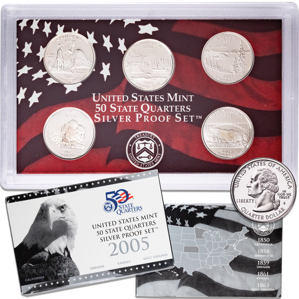 2005-S U.S. Mint Statehood Quarters Silver Proof Set