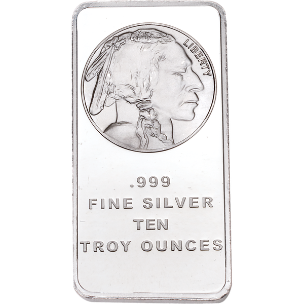 10 oz. Silver Buffalo & Indian Bar