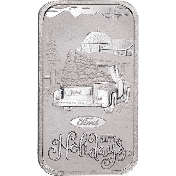 1 oz. Silver Ford Holiday Bar | Littleton Coin Company