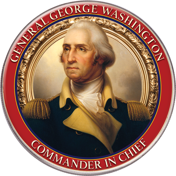 George Washington Commander in Chief Colorized 4 oz. Silver Round