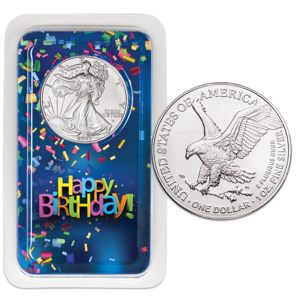2023 American Silver Eagle in Happy Birthday Showpak
