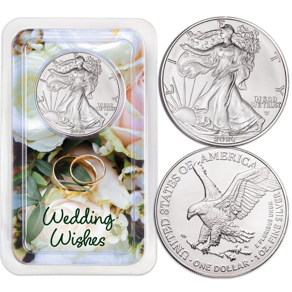 2024 American Silver Eagle in Wedding Wishes Showpak