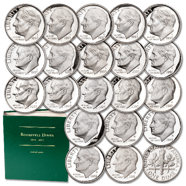 1992-2011 Silver Roosevelt Dime Year Set | Littleton Coin Company