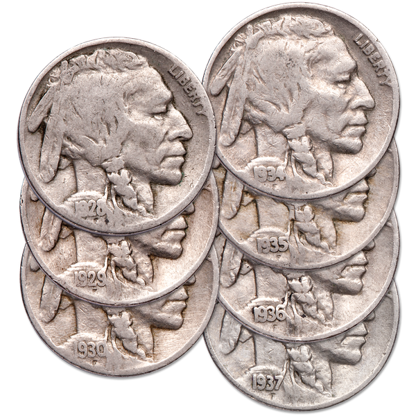 1928-1937 Last 7 Philadelphia Buffalo Nickels