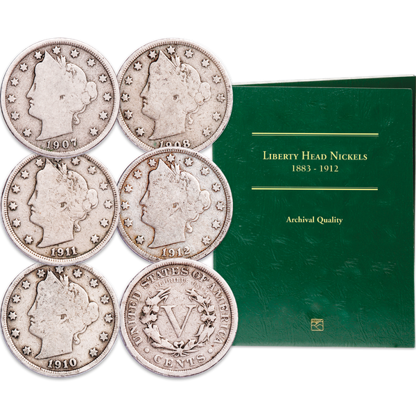 1907-1912 Liberty Head Nickel Set
