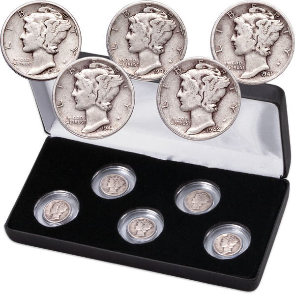 1941-1945 Mercury Dime Year Set