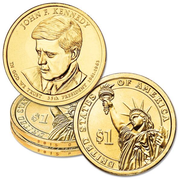 2015 P&D John F. Kennedy Presidential Dollar Set