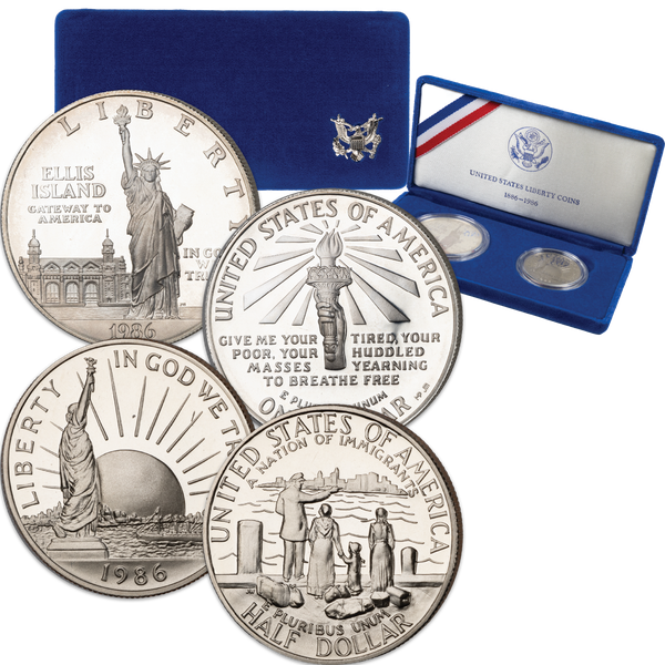 1986-S Statue of Liberty Commemorative Set (2 Coins), Choice Proof 63
