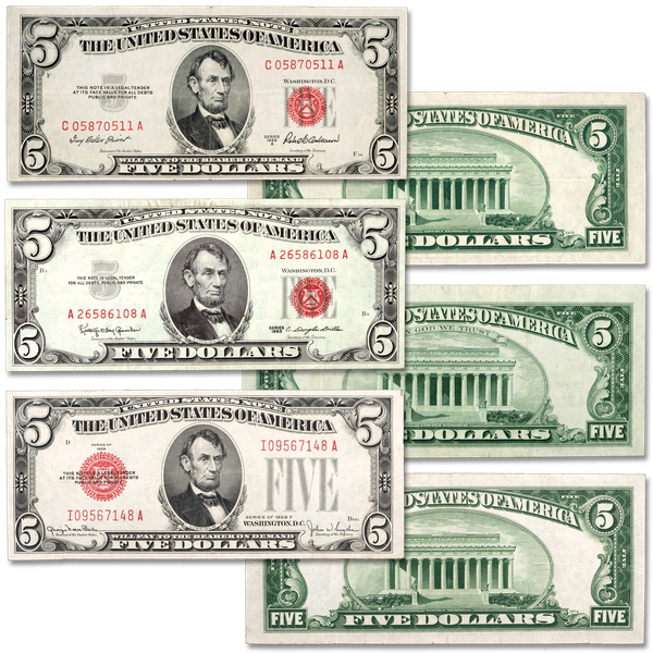 1928-1963 $5 Legal Tender Note Set
