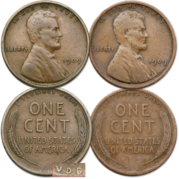 1909 V.D.B. & 1909 Lincoln Cent Set
