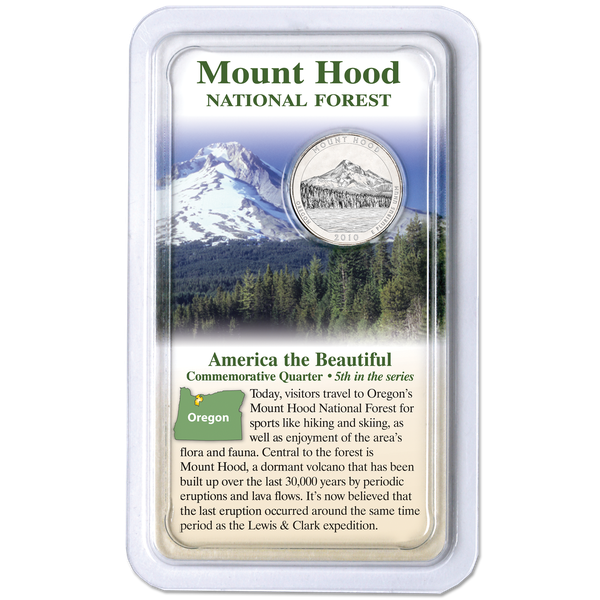 2010 Mount Hood National Forest Quarter in Showpak, Uncirculated, MS60