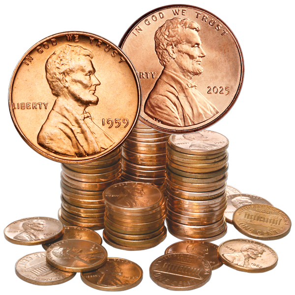 1955-2025 100 Different Lincoln Cents
