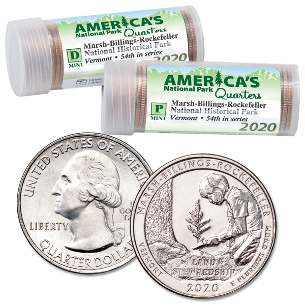 2020 P&D Marsh-Billings-Rockefeller National Historical Park Quarter Roll Set