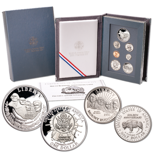 1991-S U.S. Mint Prestige Proof Set (7 coins), Choice Proof, PR63