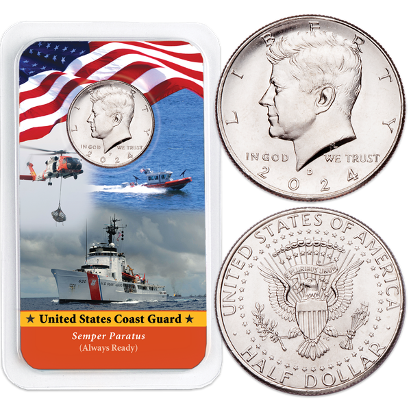 2024 Kennedy Half Dollar in U.S. Coast Guard Showpak