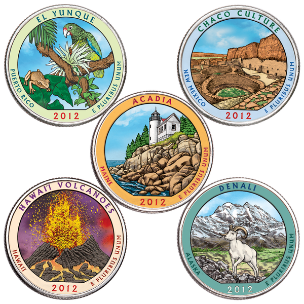 2012 Colorized National Park Quarter Year Set