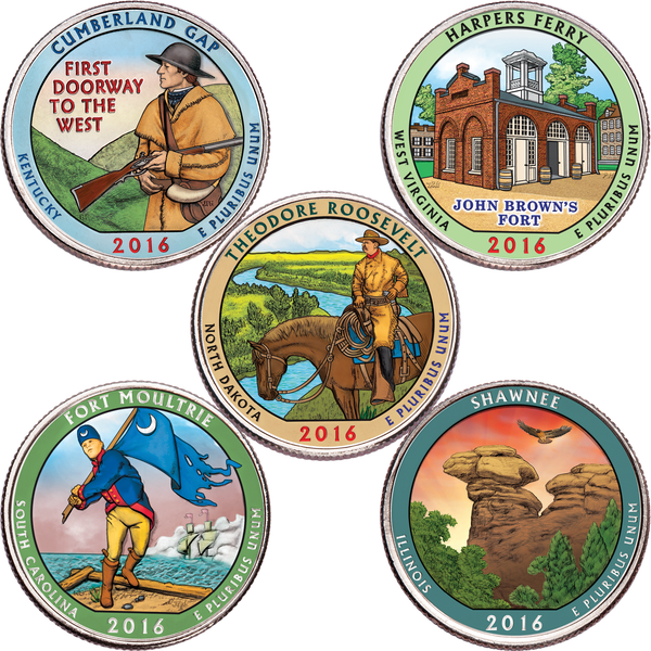 2016 Colorized National Park Quarter Year Set