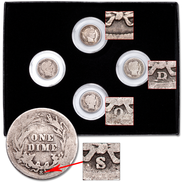 1892-1916 Barber Dime All Mint Set