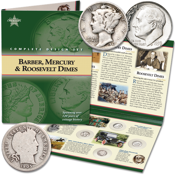 Classic American Coin Set - Dimes (4 coins)