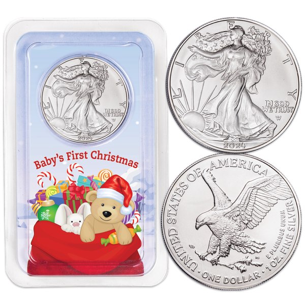 2024 American Silver Eagle in Baby's 1st Christmas Showpak