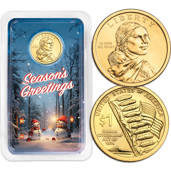2024 Native American Dollar in Season's Greetings Showpak