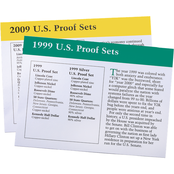 1999-2009 Clad U.S. Proof Set Collection | Littleton Coin Company