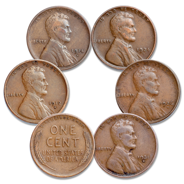 1912-1931 Low-Mintage Lincoln Head Cent Set
