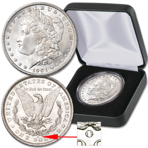 1901-O Morgan Silver Dollar in Display Case | Littleton Coin Company